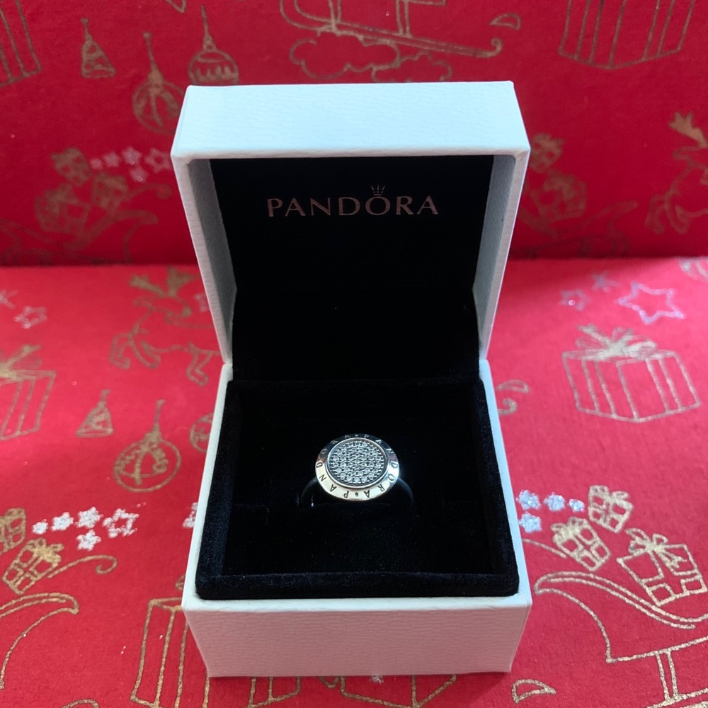 Pandora Logo Pave Ring